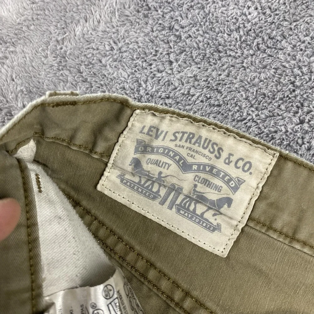 Levis Straight Pants Men 36x30 Tan Khaki Chino Flat‎ Front 100% Cotton